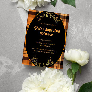 plaid teracotta tones  Friendsgiving  Invitation