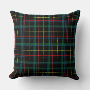 Plaid Texture with Black Background-25774 Cushion