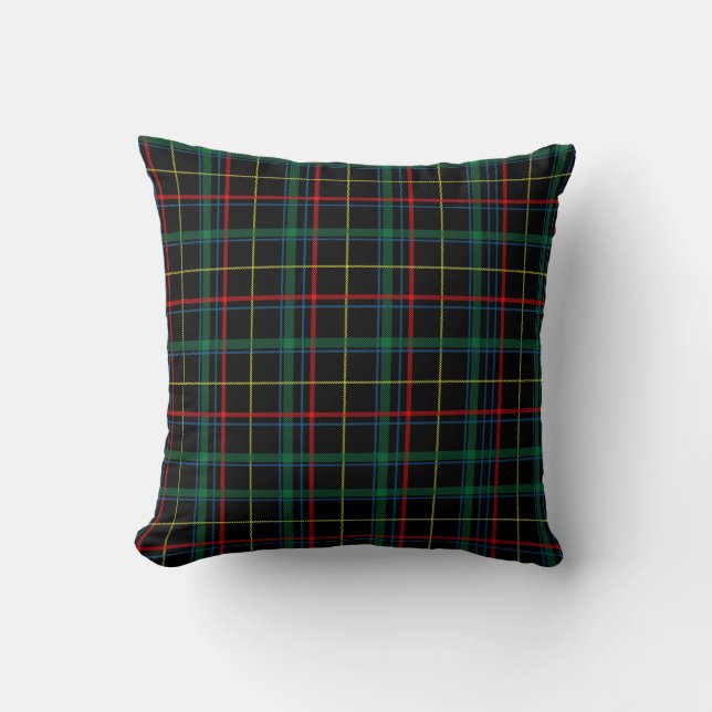 Plaid Texture with Black Background-25774 Cushion (Front)