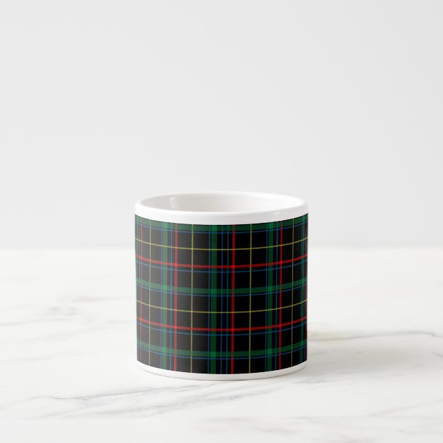 Plaid Texture with Black Background-25774 Espresso Cup (Front)