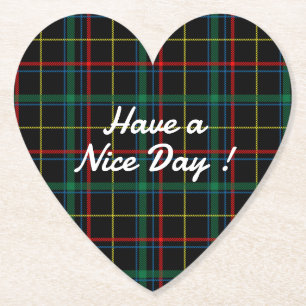 Plaid Texture with Black Background-25774 Paper Coaster