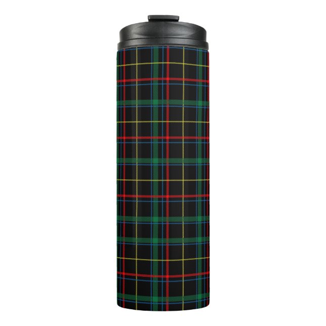 Plaid Texture with Black Background-25774 Thermal Tumbler (Front)