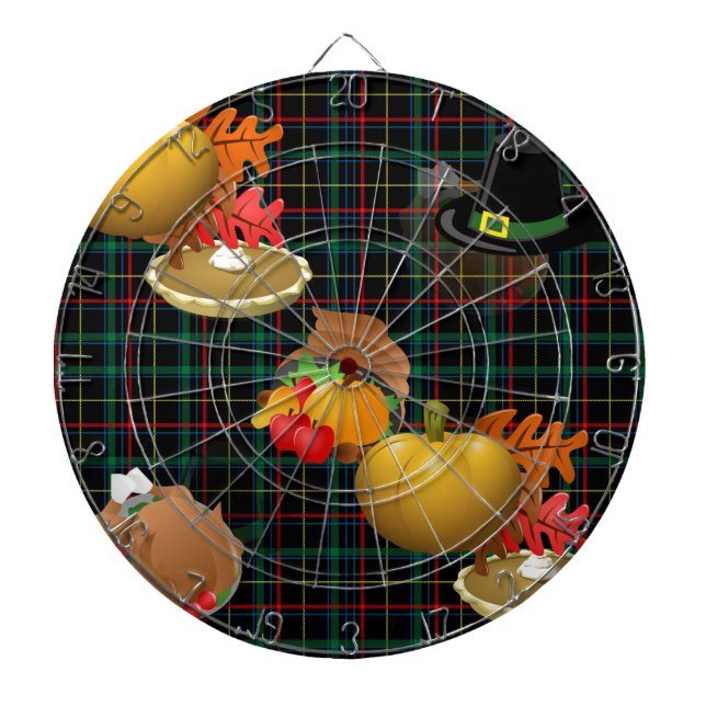 plaid thanksgiving dartboard (Front)