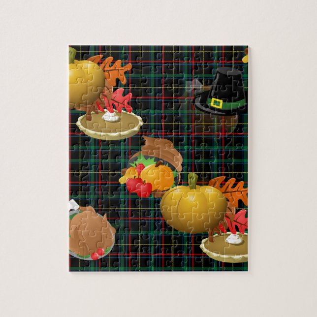 plaid thanksgiving jigsaw puzzle (Vertical)