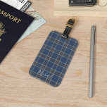 Plaid Thompson Clan Blue Grey Check Custom Tartan Luggage Tag<br><div class="desc">Cute plaid clan Thompson tartan pattern luggage tag. Perfect for tagging that luggage when going away. Add a name by clicking the "Personalise" button.</div>