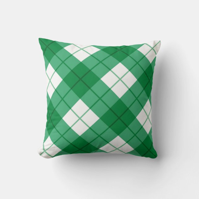 Plaid Throw Pillows Bias Plaid Tartan Pillow (Front)