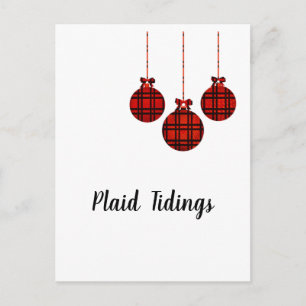 Plaid Tidings Christmas Postcard