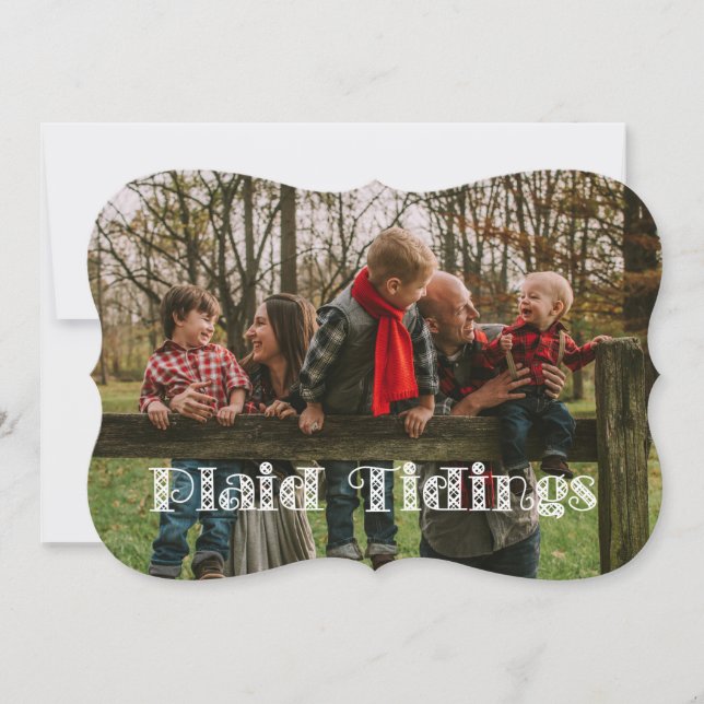Plaid Tidings Holiday Card (Front)
