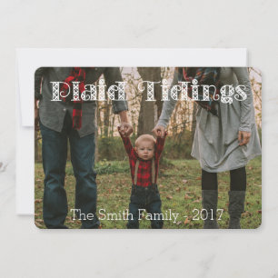 Plaid Tidings Tan Red BlackPlaid Back Holiday Card