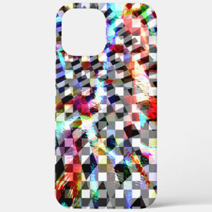 Plaid twisted under coloured spots, scandalous iPhone 12 pro max case