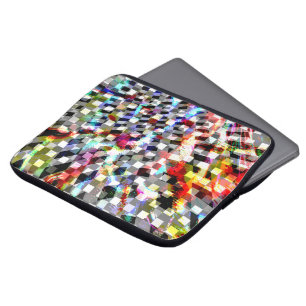 Plaid twisted under coloured spots, scandalous st laptop sleeve