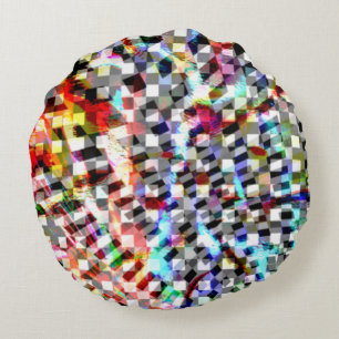 Plaid twisted under coloured spots, scandalous st round cushion