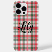 Plaid Winter Holiday Christmas Name Personalised
