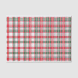 Plaid Winter Holiday Christmas Red, White, Green  Tissue Paper