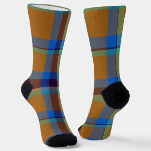  Plaid With Added Design Crew Socks