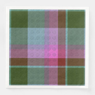 Plaid With Design Added Napkins