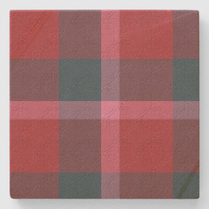 Plaid With Design  Stone Coaster