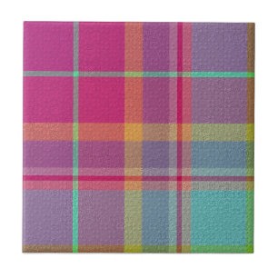 Plaid With Pattern  Ceramic Tile