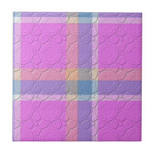 Plaid With Pattern Ceramic Tile