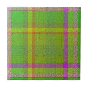 Plaid With Pattern  Ceramic Tile