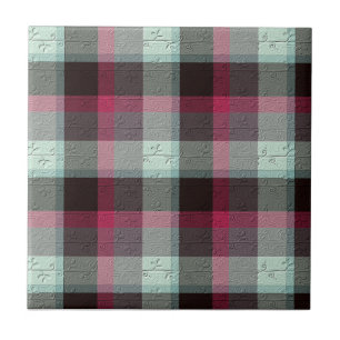Plaid With Pattern Ceramic Tile