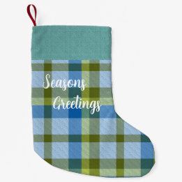 Plaid With Pattern  Small Christmas Stocking