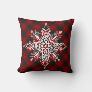 Plaid with snowflake cushion