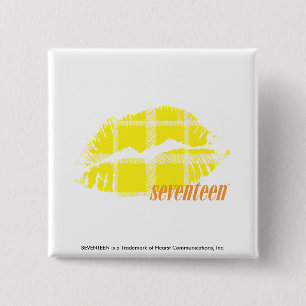 Plaid Yellow 15 Cm Square Badge