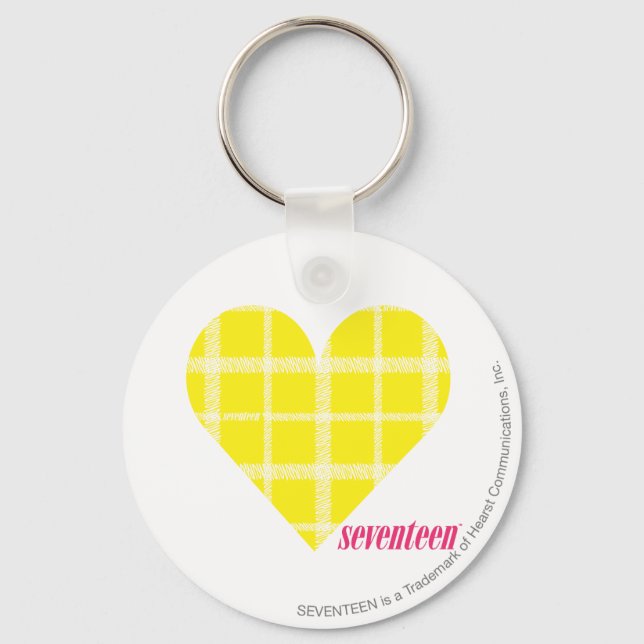 Plaid Yellow 2 Key Ring (Front)