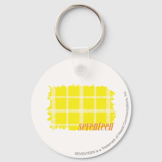 Plaid Yellow 3 Key Ring (Front)