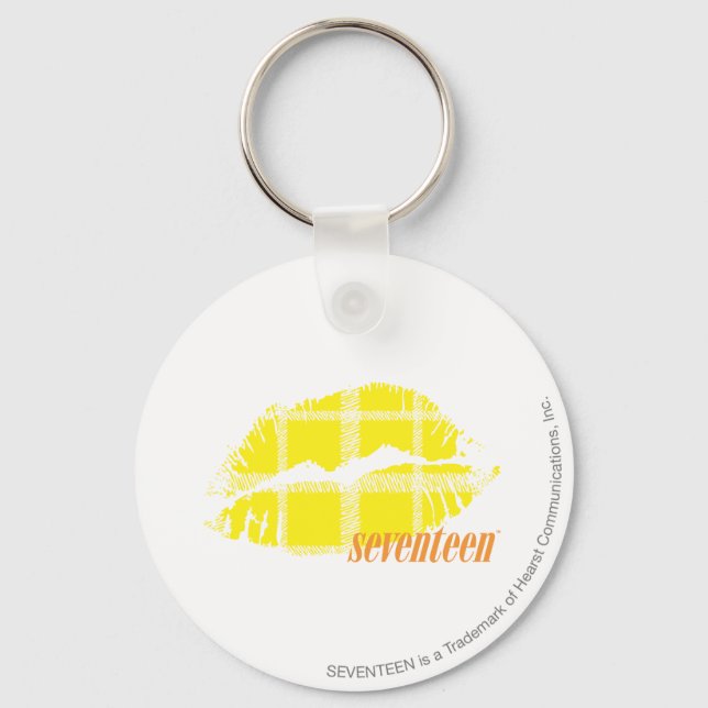 Plaid Yellow Key Ring (Front)