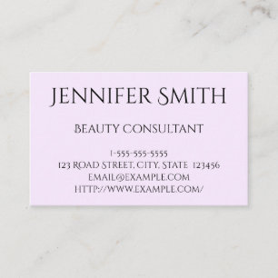 Plain and Basic Beauty Consultant Business Card