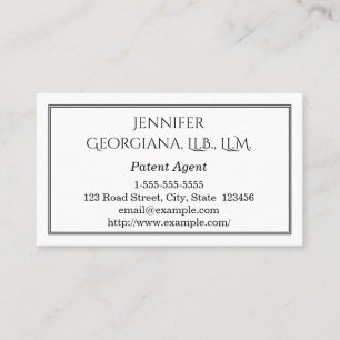 Plain and Classy Patent Agent Business Card