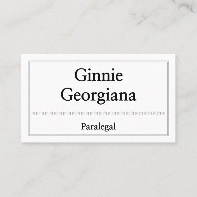 Plain and Clean Paralegal Business Card (Front)