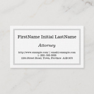 Plain and Customisable Attorney Business Card
