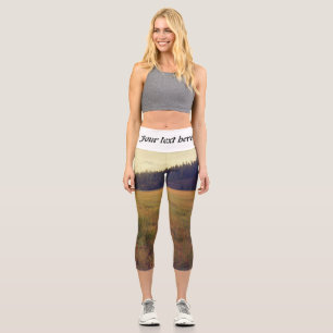 plain and forest capri leggings