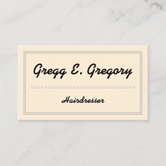 Plain and Simple Hairdresser Business Card (Front)
