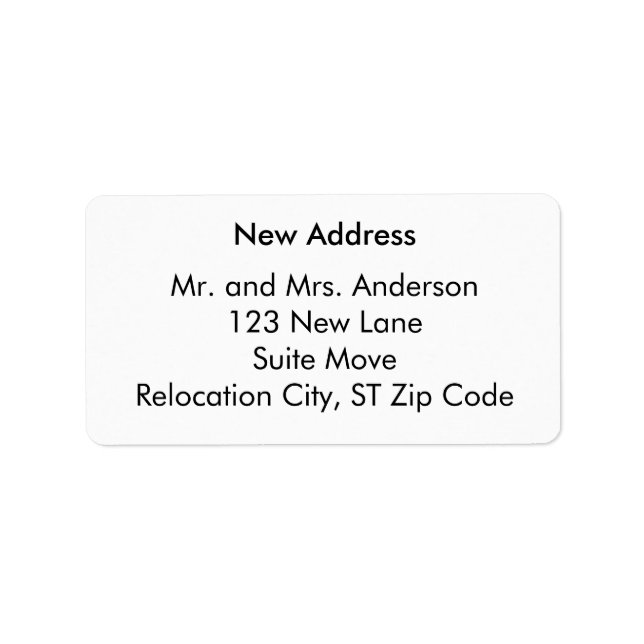 Plain and Simple New Address Labels (Front)