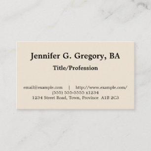 Plain and Simple Professional Business Card