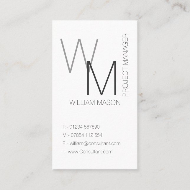 Plain and Simple White  Professional Business Card (Front)