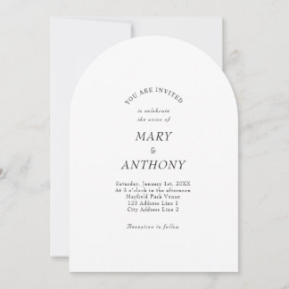 Plain Arch Wedding Invitation