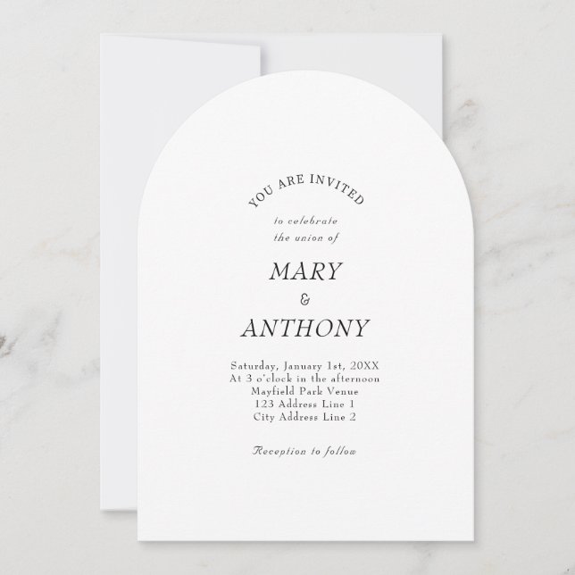 Plain Arch Wedding Invitation (Front)