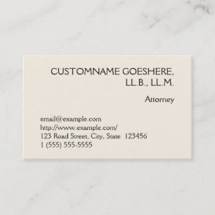 Plain Attorney Business Card