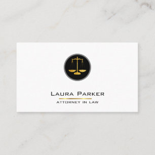 Plain Attorney Law Profession Classic Simple Scale Business Card