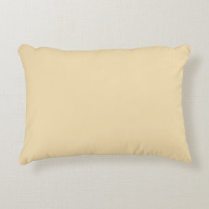 Plain Banana Cream Color Square Accent Pillow
