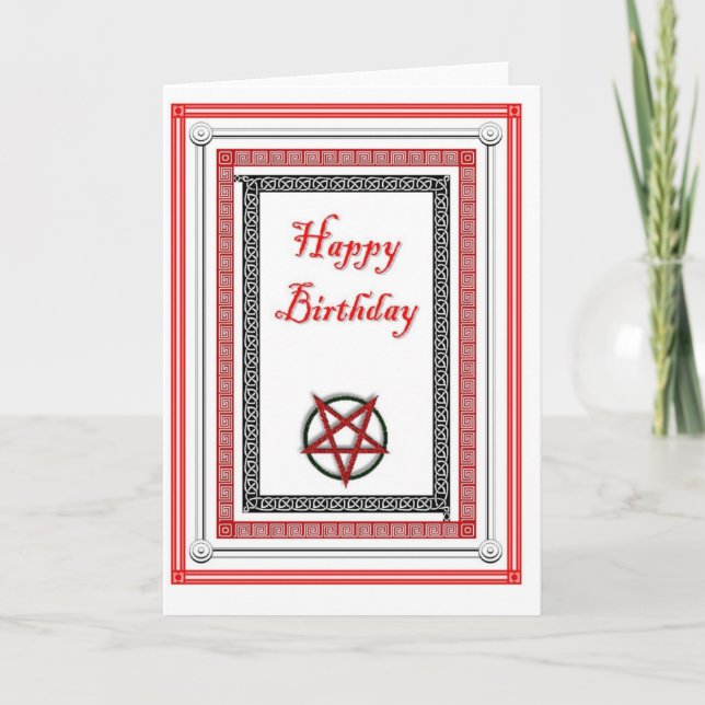 Plain Birthday Card for Satanist/Demonolator (Front)