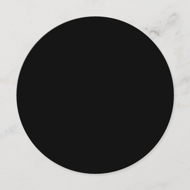 Plain Black 5.25" Circle Matte Blank Wedding Menu (Front)