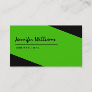 Plain Black and Green Minimalist Business Card