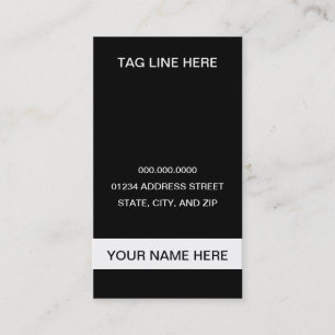 plain black and white business card