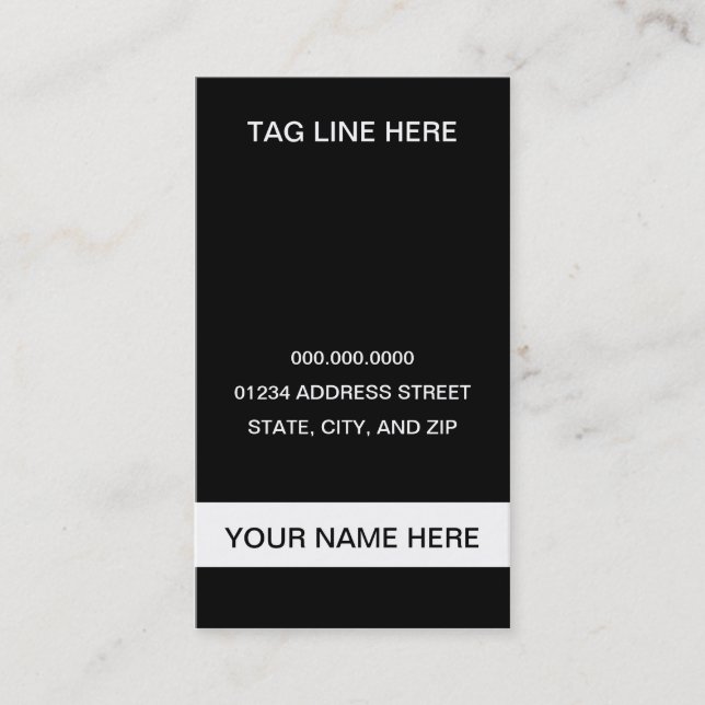 plain black and white business card (Front)
